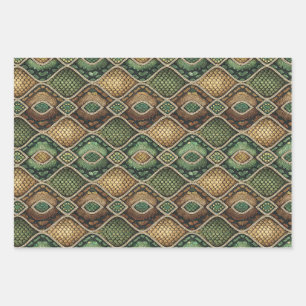 Hoja De Papel De Regalo Diseño Exótico Ornamentado Geométrico de Piel de S