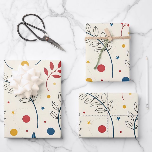 Hoja De Papel De Regalo Diseño floral (Anverso)