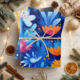 Hoja De Papel De Regalo Diseño floral apacible para empresas de bienestar