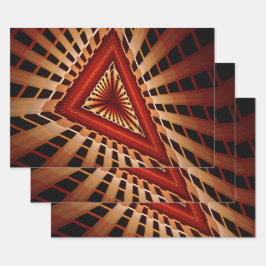 Hoja De Papel De Regalo Diseño gráfico fractal moderno de 3D Fantasy Netwo