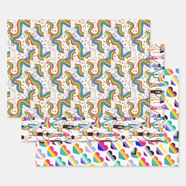 Hoja De Papel De Regalo Diseño LGBTQ+ de árbol (Set)