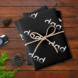 Hoja De Papel De Regalo Diseño moderno y simple de papá con nombres de niñ