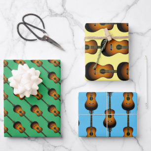 Hoja De Papel De Regalo Diseño musical de guitarra acústica