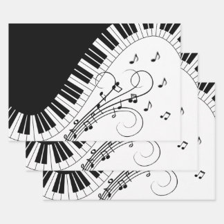 Hoja De Papel De Regalo Diseño musical de teclado de piano