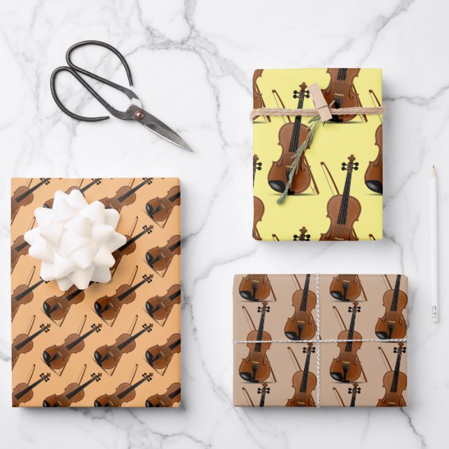 Hoja De Papel De Regalo Diseño musical de Violins (Anverso)