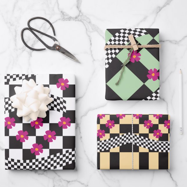 Hoja De Papel De Regalo Diseño retro de tablero de anuncios (Anverso)