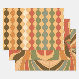Hoja De Papel De Regalo Diseño retro estilo hippie