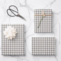 Diseño Retro Gray Gingham Plaid
