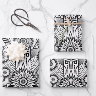 Hoja De Papel De Regalo Diseño tribal artístico