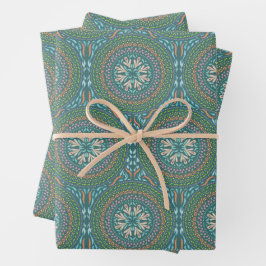 Hoja De Papel De Regalo Diseño verde Mandala