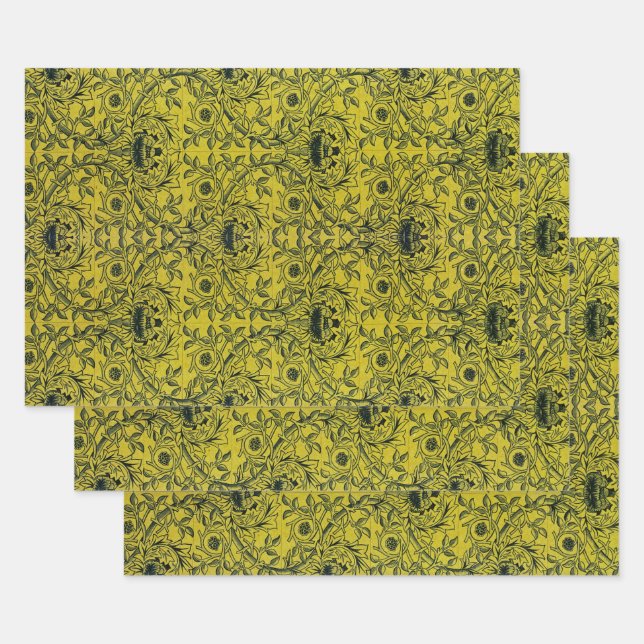 Hoja De Papel De Regalo Diseño William Morris #1 (Set)