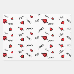 Hoja De Papel De Regalo Diseño XoXo contemporáneo