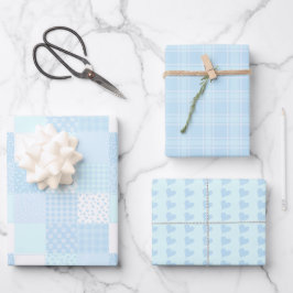 Hoja De Papel De Regalo Diseños coordinadores de bebés azules
