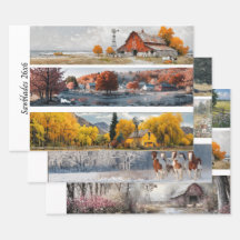 Diseños de sierra de mano decoupage Granero Rojo,