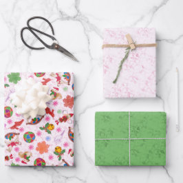 Hoja De Papel De Regalo Ditsy mágico Romántico Ornamentos de Navidad Kitsc