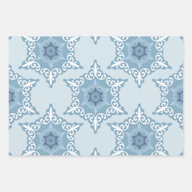 Hoja De Papel De Regalo Ditsy Snowflake pattern backgrounds textures (Anverso)