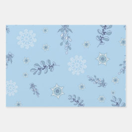 Hoja De Papel De Regalo Ditsy Snowflake pattern backgrounds textures