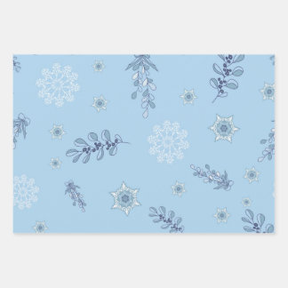 Hoja De Papel De Regalo Ditsy Snowflake pattern backgrounds textures