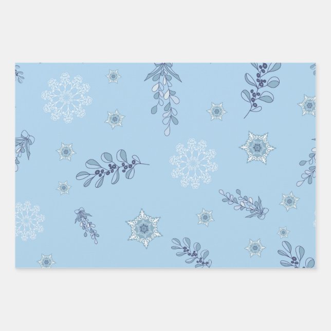 Hoja De Papel De Regalo Ditsy Snowflake pattern backgrounds textures (Anverso 2)