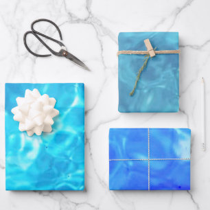 Hoja De Papel De Regalo Diversión al agua de la piscina   Azul   Filtros  