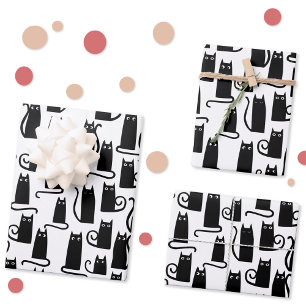 Hoja De Papel De Regalo Diversión de gato negro