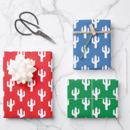 Hoja De Papel De Regalo Diversión del patrón de Cactus Desierto de los col