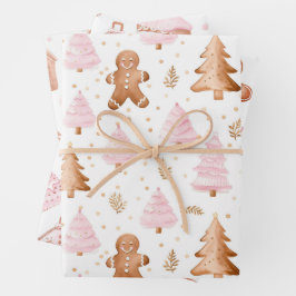 Hoja De Papel De Regalo Diversos Navidades rosados dulces tratamientos