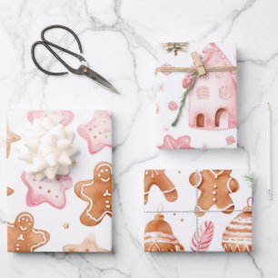 Hoja De Papel De Regalo Diversos Navidades rosados dulces tratamientos