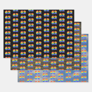Hoja De Papel De Regalo Divertido, colorido, patrón de espectro arco iris