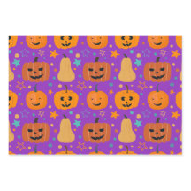 Divertido Patrón de Halloween Naranja Purpura Verd