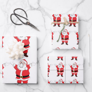 Hoja De Papel De Regalo Divertido Santa Claus