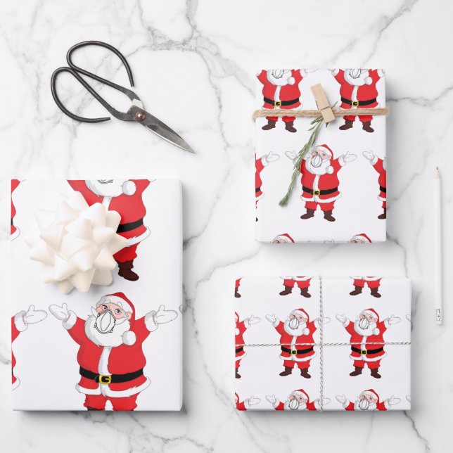 Hoja De Papel De Regalo Divertido Santa Claus (Anverso)