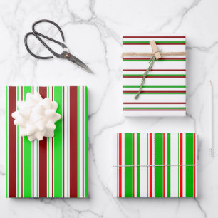 Hoja De Papel De Regalo Divertidos verdes, blancos, Navidades rojos Patron