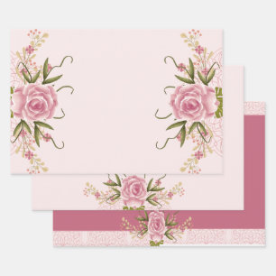 Hoja De Papel De Regalo Doble articulación rosa Pastel Cumpleaños