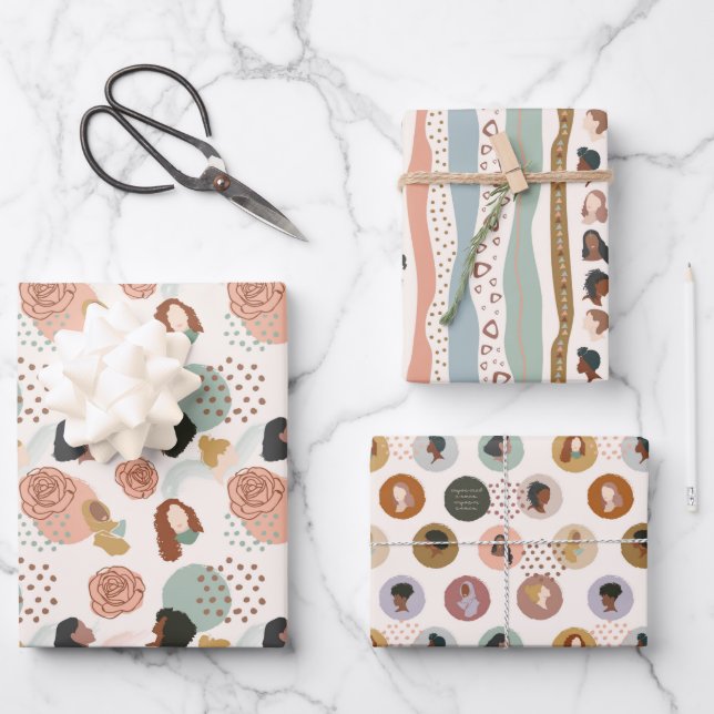 Hoja De Papel De Regalo Documento de ajuste del Día Internacional de la Mu (Anverso)