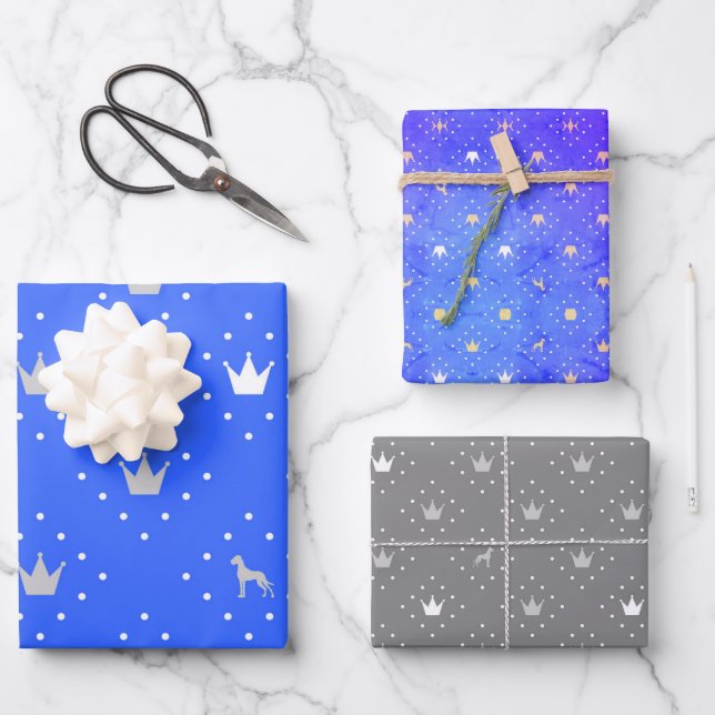 Hoja De Papel De Regalo Dogo Alemán Patrón Regio (Anverso)
