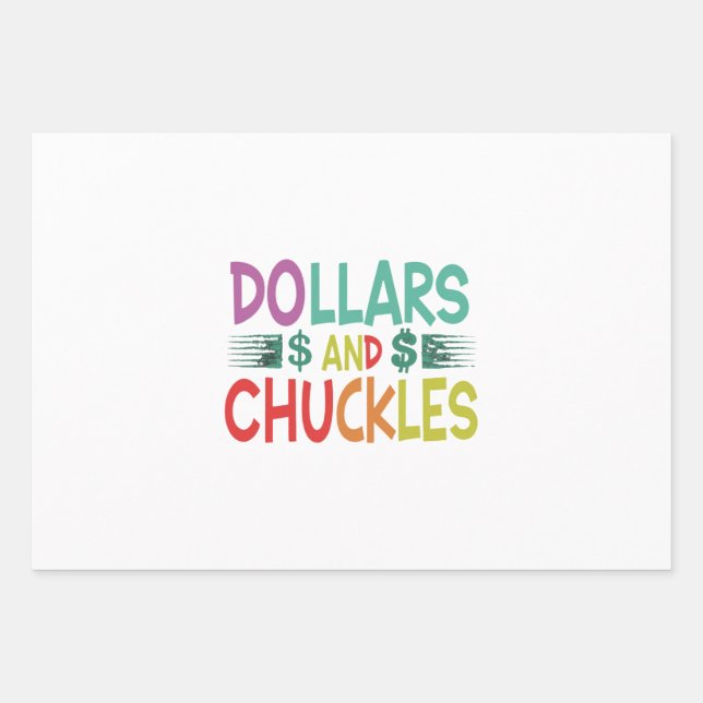 Hoja De Papel De Regalo dólares y risitas (Anverso)