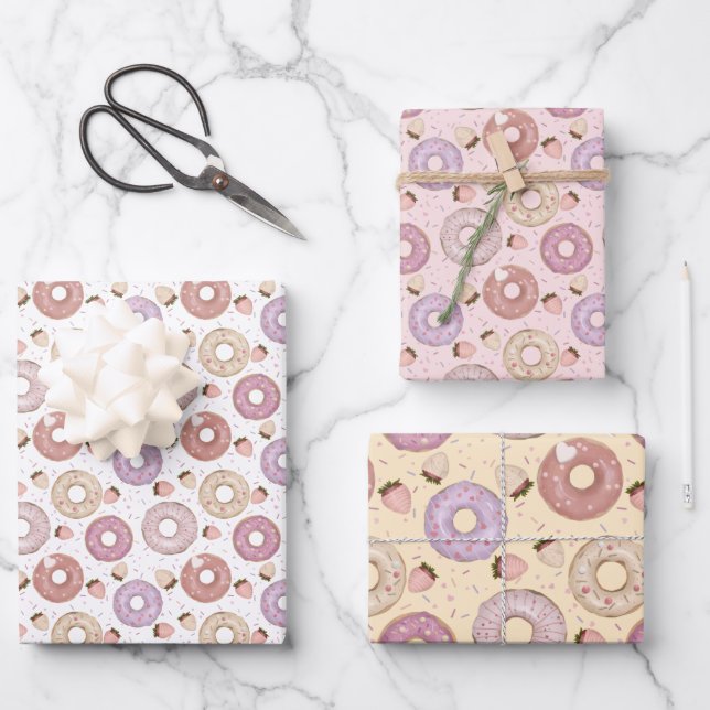 Hoja De Papel De Regalo Dona dulce con sprinkles (Anverso)