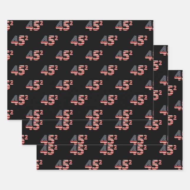 Hoja De Papel De Regalo Donald Trump 45 patriota de bandera norteamericana (Set)