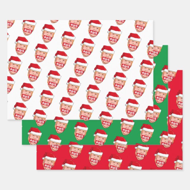 Hoja De Papel De Regalo DONALD TRUMP Navidades furiosos (Set)