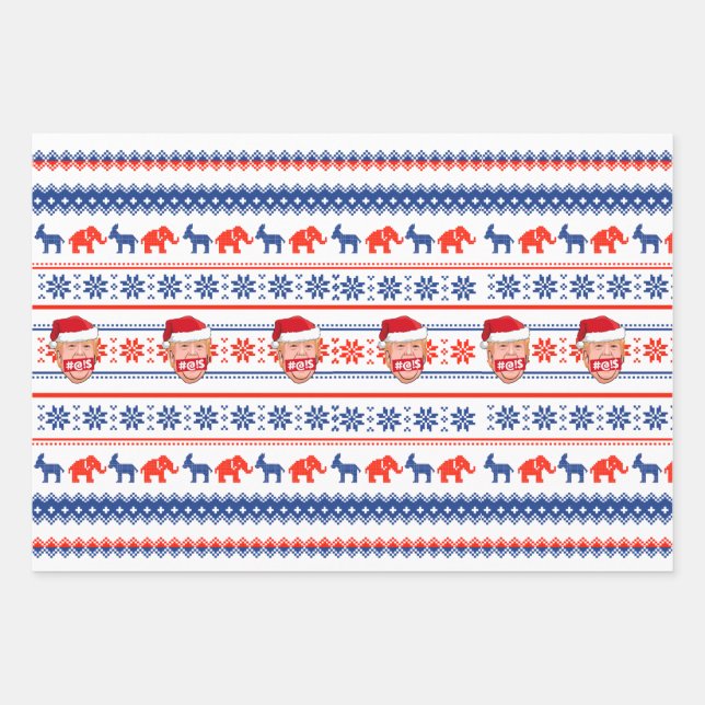 Hoja De Papel De Regalo DONALD TRUMP Navidades furiosos (Anverso)