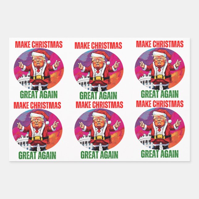 HOJA DE PAPEL DE REGALO DONALD TRUMP - PERIÓDICO DE RAPAS (Anverso 3)