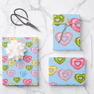Hoja De Papel De Regalo Donas Dulces y Brillantes Serie Diseño 3 