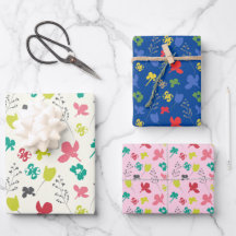 Doodle floral de color primavera Foliage Satin Rib