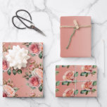 Hoja De Papel De Regalo Dorada Confetti Roses Rosa Floral Ducha De Novias<br><div class="desc">Dorada Confetti Roses Rosa Floral Ducha De Novias</div>