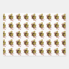 Hoja De Papel De Regalo dos chicas amarillas, Pascua