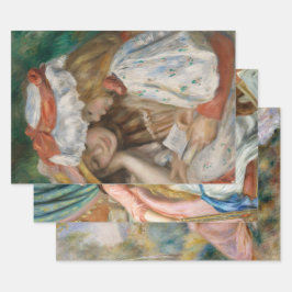 Hoja De Papel De Regalo Dos Chicas desalojan Trio Set, Renoir Art