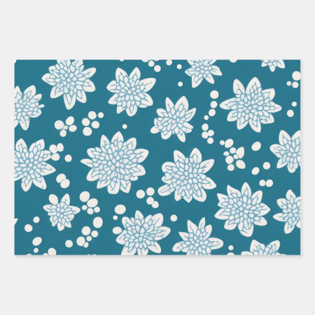 Hoja De Papel De Regalo Dotty Blooms (Anverso)