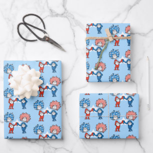 Hoja De Papel De Regalo Dr. Seuss Cosa Uno Cosa Dos Gráfico Patriótico