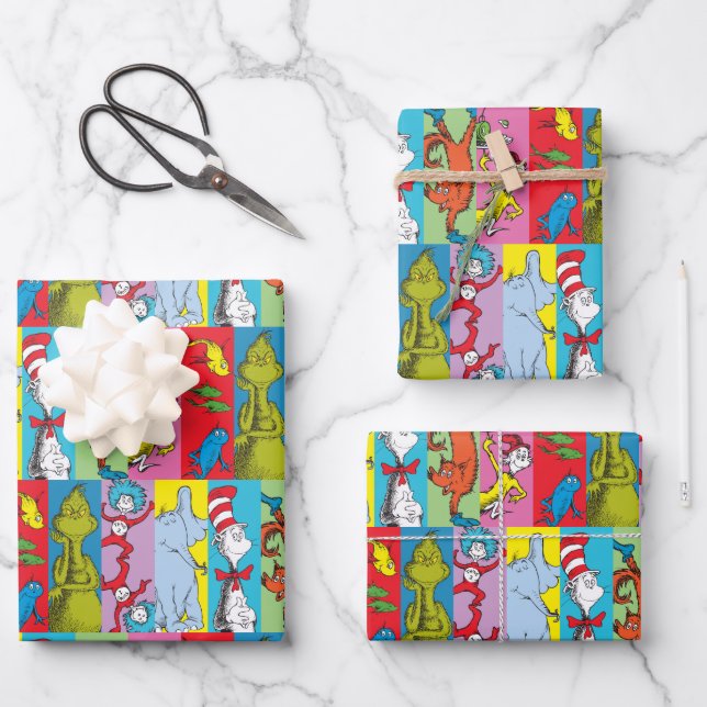 Hoja De Papel De Regalo Dr. Seuss | Sección de caracteres (Anverso)